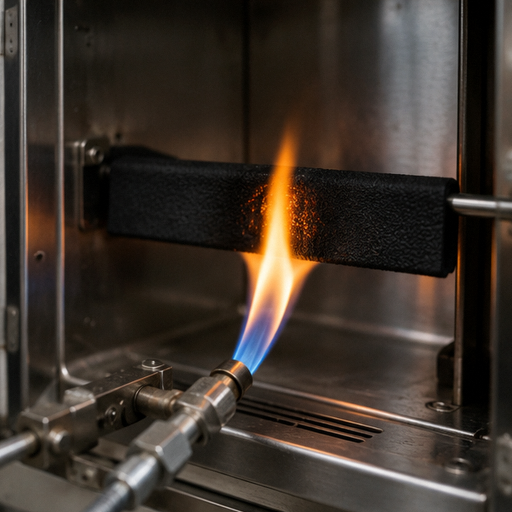 Flammability testing material sample