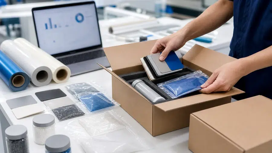 Fast response sample kit for adhesive material selection