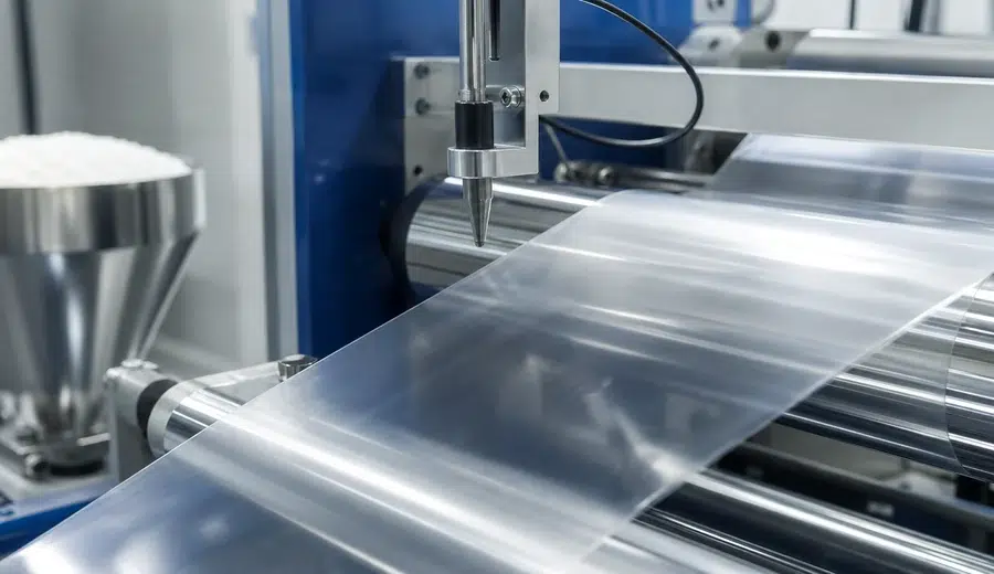 Industrial hot melt adhesive film rollers and thickness control
