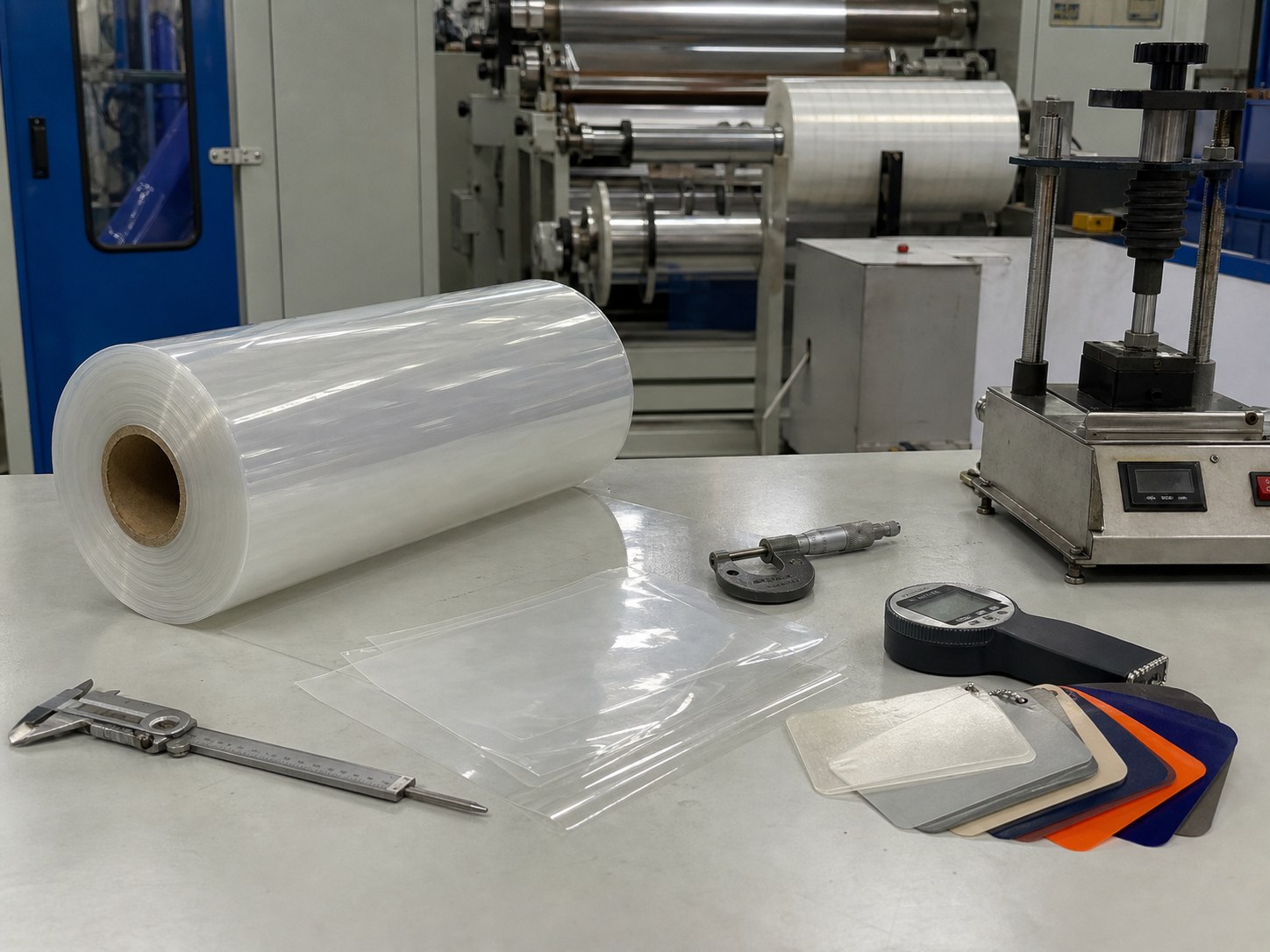 Custom TPU film specification testing for thickness hardness width melt point and color