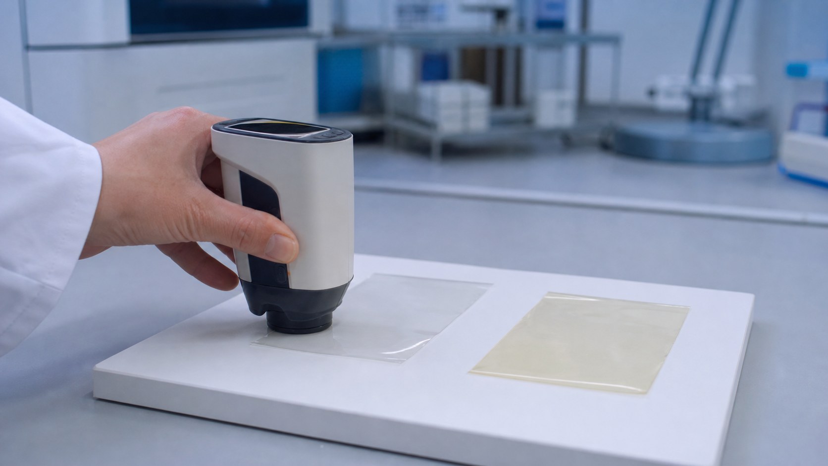 Gate 3 TPU film colour shift measurement with a colorimeter