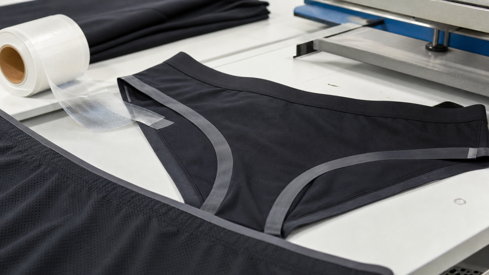 Stitch free underwear and activewear bonded with polyester TPU hot melt film