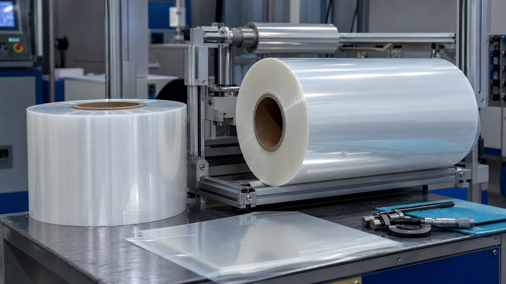 Polyester TPU film production line and QC inspection samples
