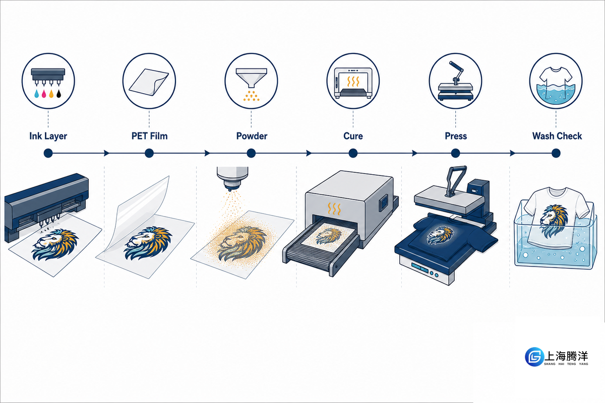 DTF and Heat Transfer Printing: Why Ink, PET Film, and Press Settings Matter - Teng Yang