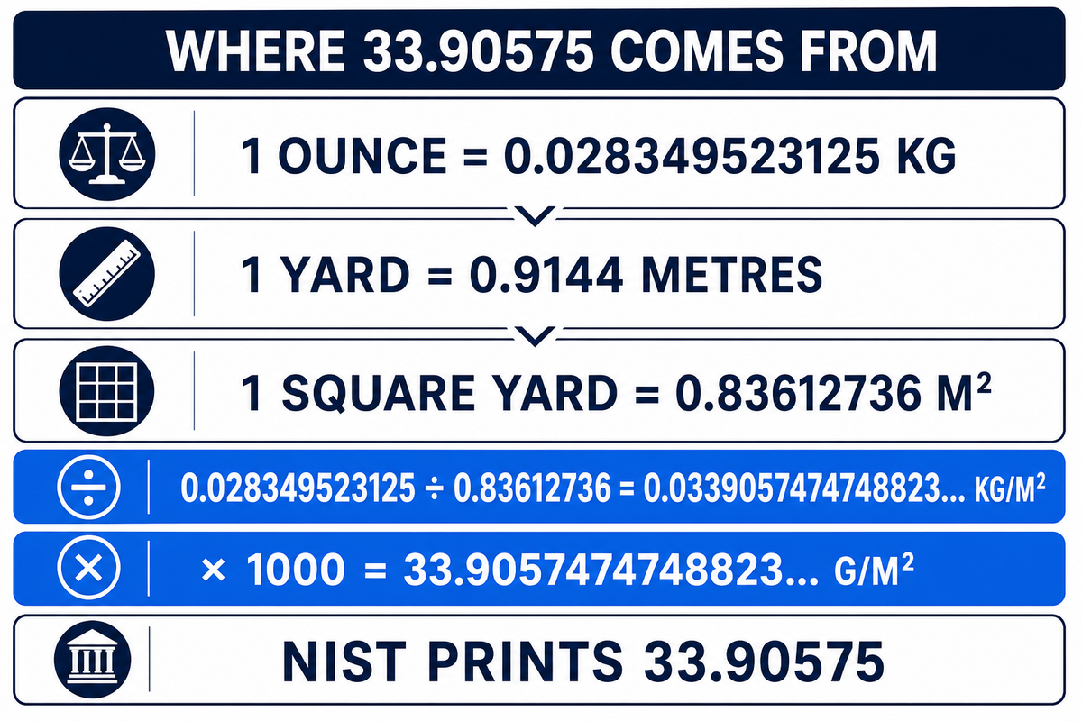 Where the 33.90575 Conversion Factor Comes From — Shanghai Teng Yang