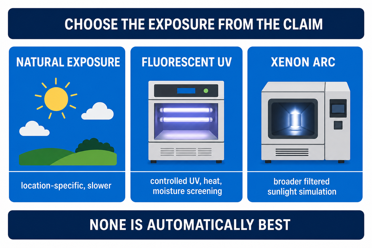 Choose Natural Exposure, Fluorescent UV, or Xenon Arc — Teng Yang