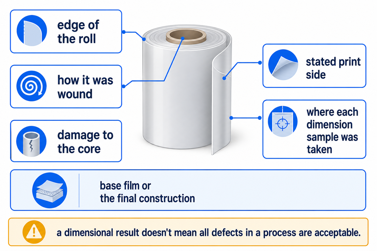 Inspect film identification, coating and roll condition — Teng Yang