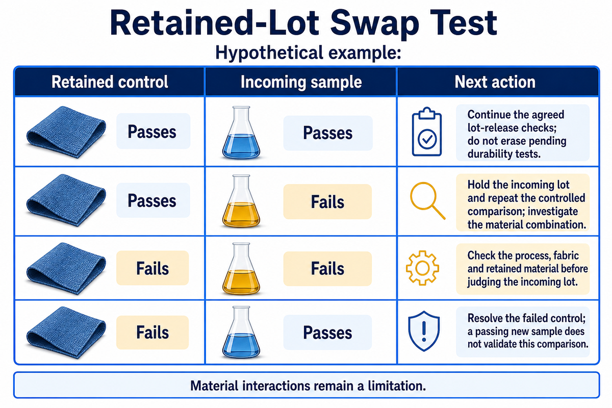 Run the Retained-Lot Swap Test with a known-good control — Teng Yang