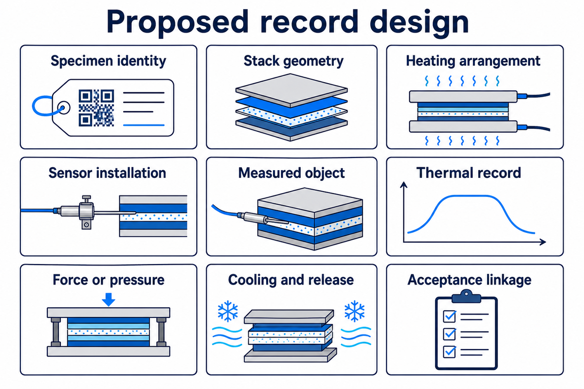 A trace needs sensor, measured-object and specimen records; NIST and Hellmann explain measurement limitations.