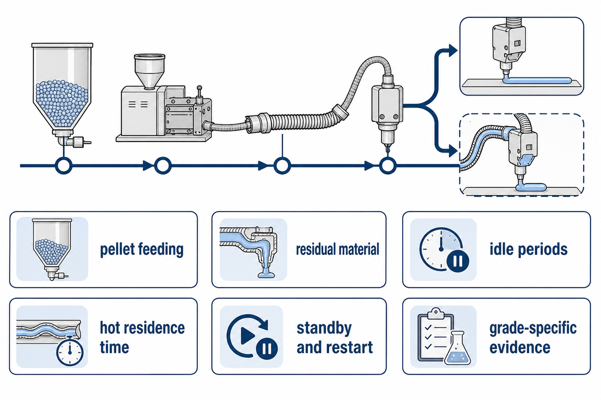 Tankless trials must include pellet feed, residual hot material, standby and restart; vendor sources and guide synthesis.