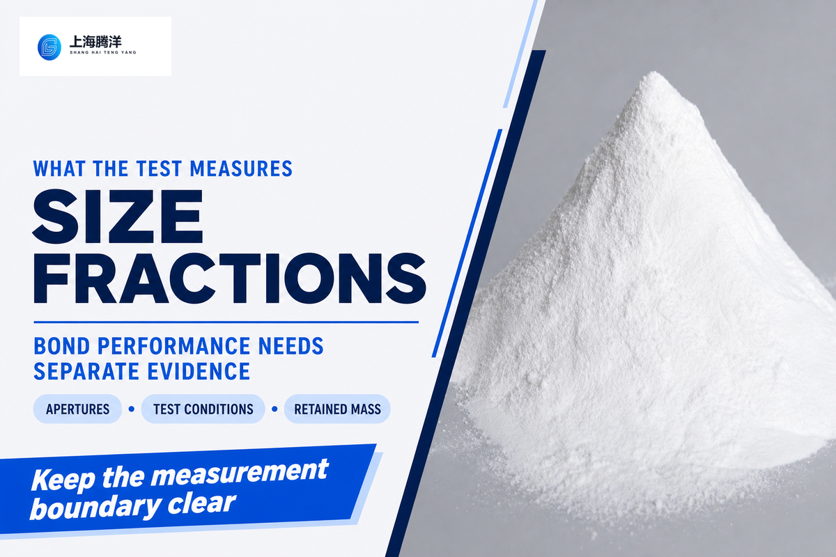 Sieve fractions describe size under stated conditions; ASTM D1921 does not establish bond performance.
