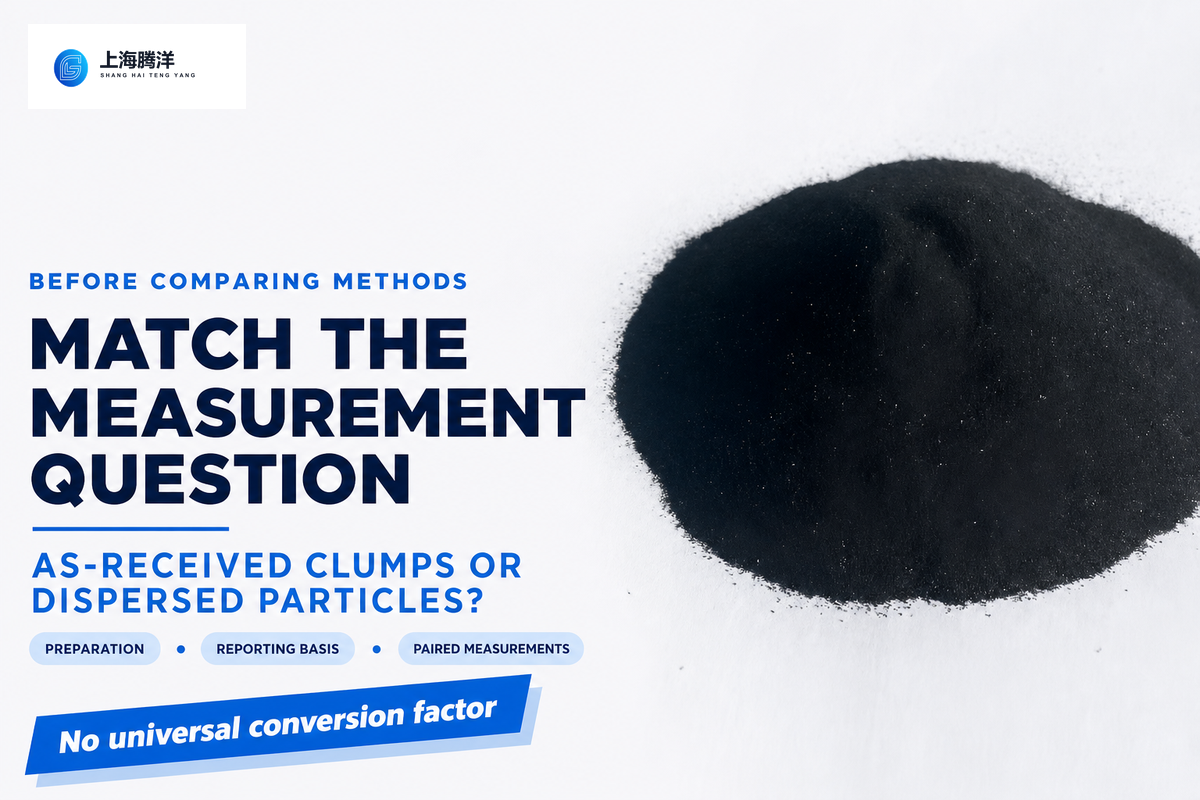 Compare preparation and reporting basis before methods; ISO 13320 does not prescribe material-specific requirements.