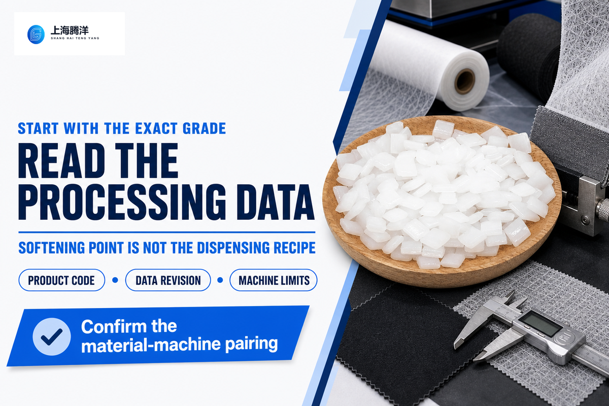 A resin-family range cannot qualify a grade and machine pairing; confirm processing data and equipment limits.