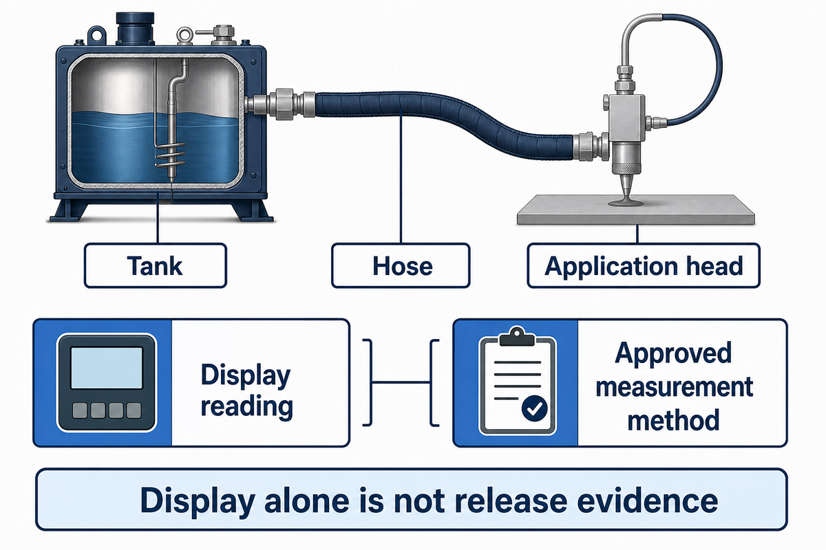 Tank, hose and head readings describe different locations; NIST calibration uncertainty is not a site tolerance.