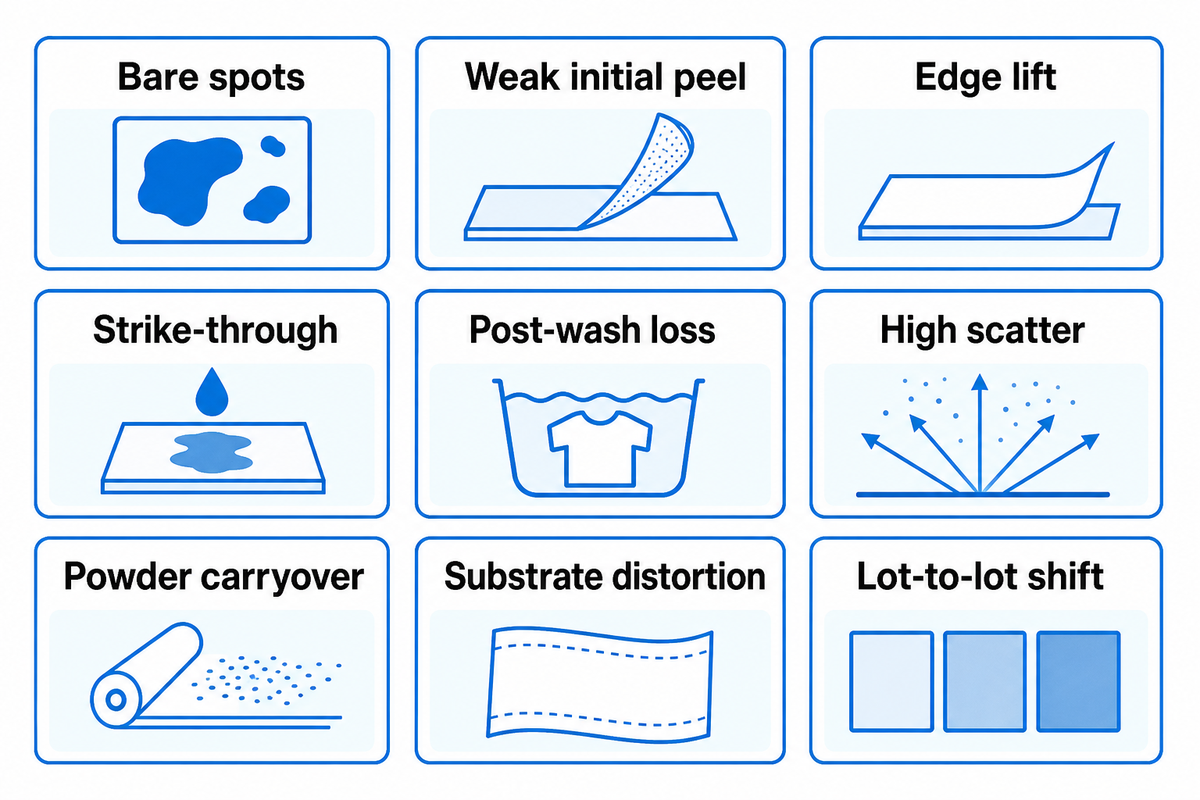 PES bond triage maps nine visible symptoms to the next controlled measurement before changing the recipe