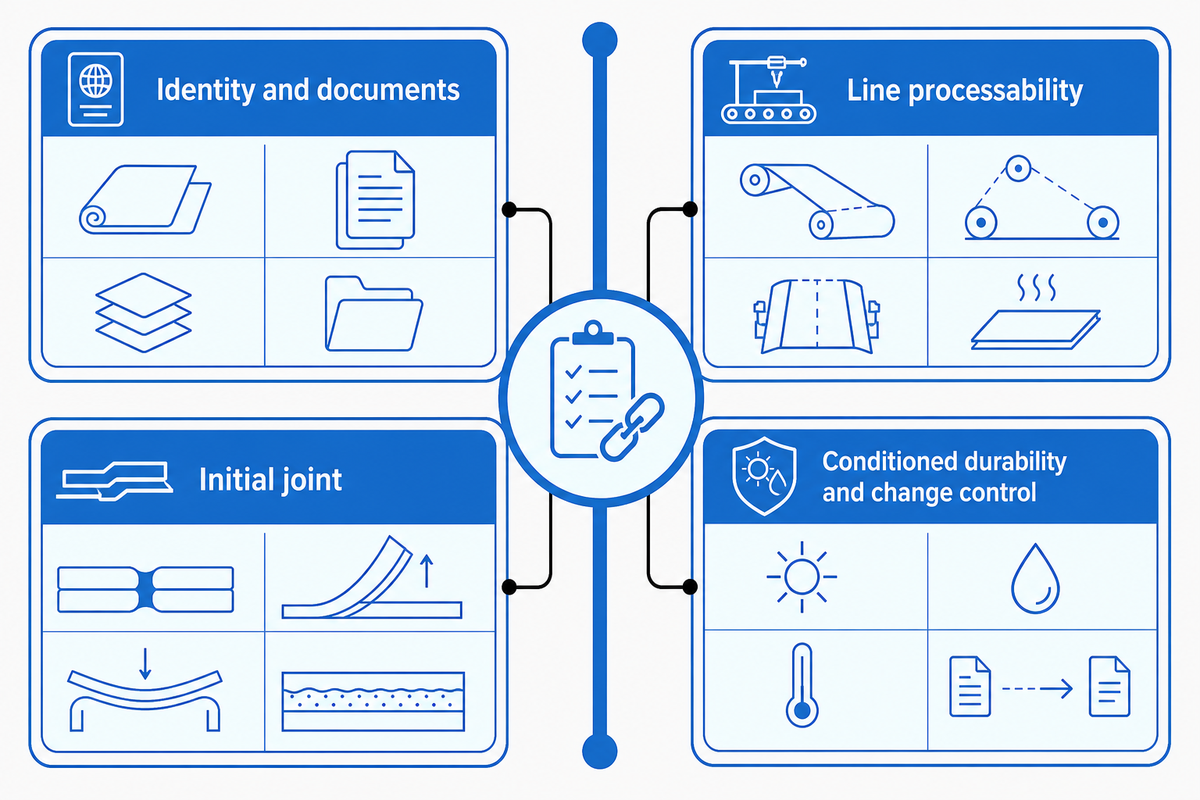 The PES Bondline Passport joins identity, line processability, initial joint evidence and conditioned durability