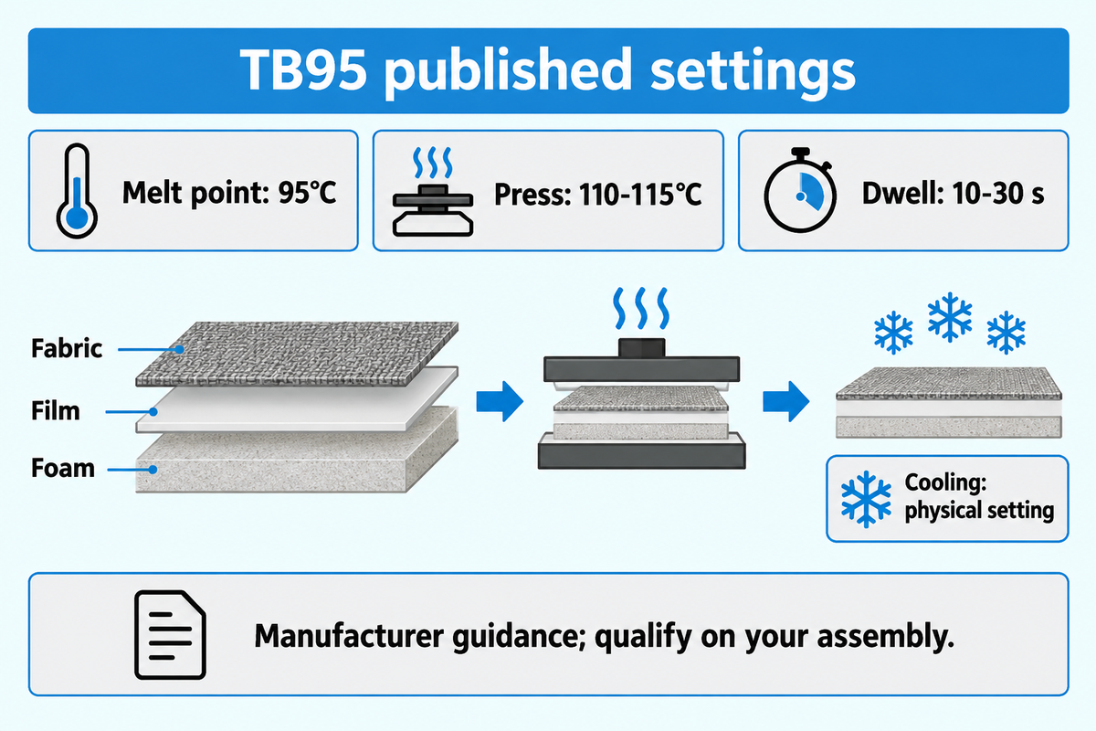 TB95 melt, press and dwell settings are distinct; Tengyang's published grade table.