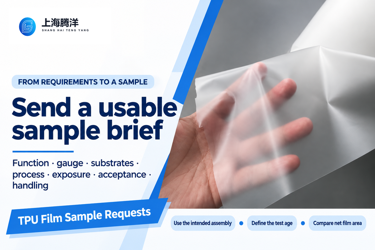 A TPU sample brief defines the assembly, test age and net film area; based on the inquiry worksheet.